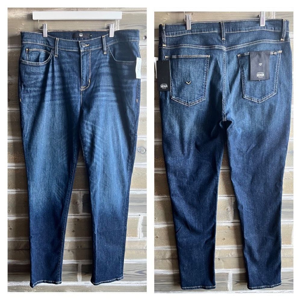 Hudson Jeans Men's High Rise Huntley Medium Wash Ash Slim Blue Jeans Sz 38 NWT